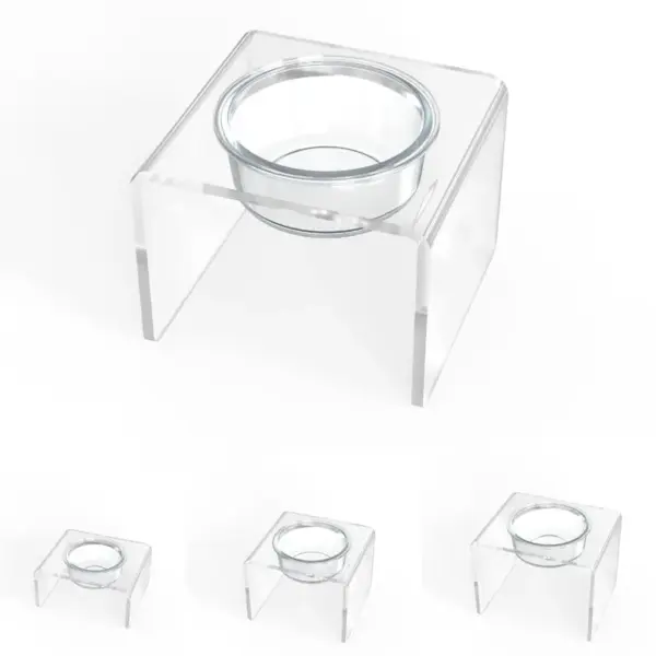 Modern Clear Acrylic Elevated Pet Feeder, Single Bowl