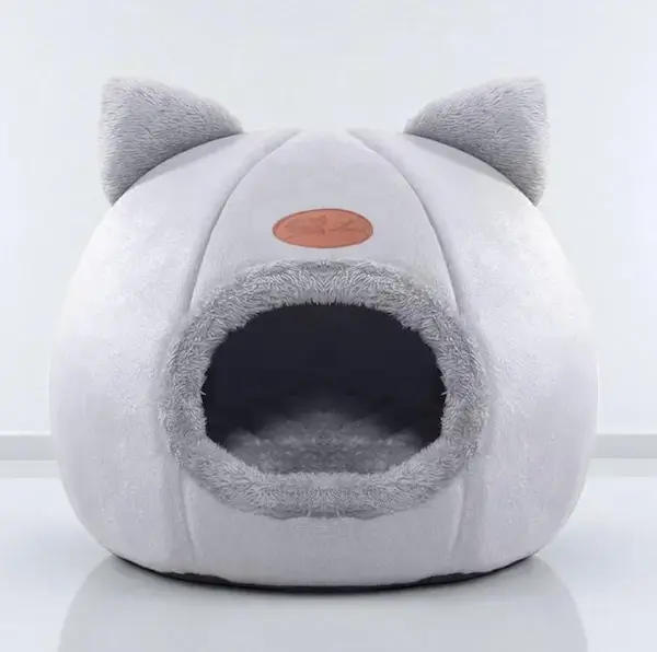 Cat Ear Pet Bed | Cozy Winter Cave Nest for Small Dogs & Cats