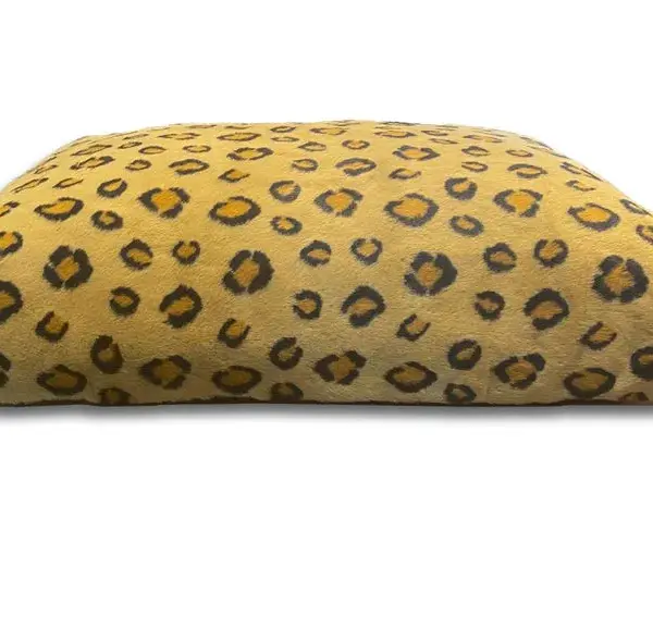 Leopard Print Dog Bed: Plush, Washable, Waterproof Base