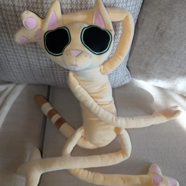 Orange Floppy Noodle Cat Plush For Pets