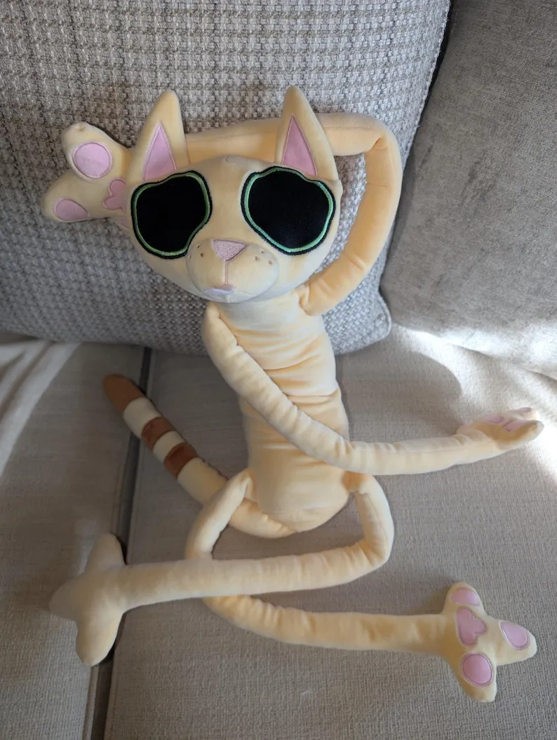 Orange Floppy Noodle Cat Plush For Pets